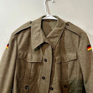 Men's Green Brown Military Style Jacket